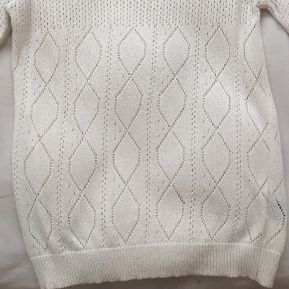 Crocheted Off- White Sweater - Picture 2 of 6